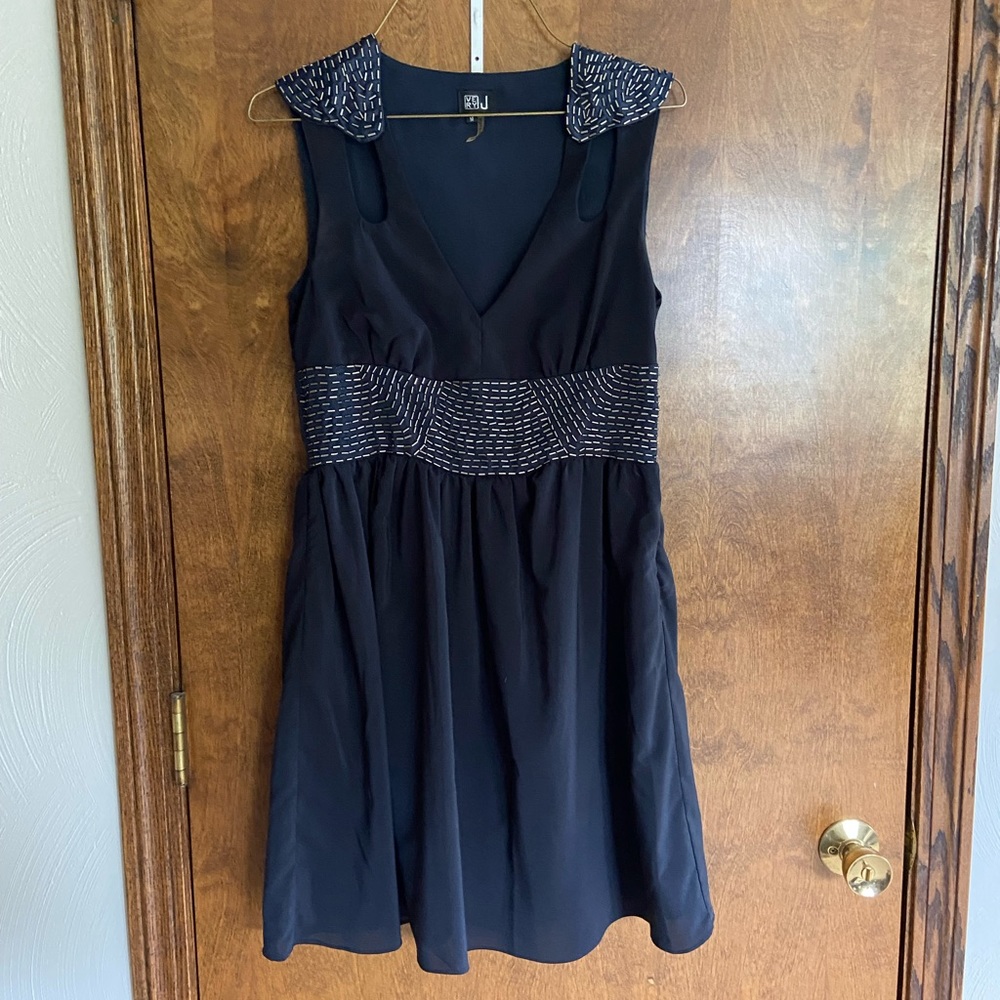 VERY J - Dark Blue with silver heading formal dress - Size Medium